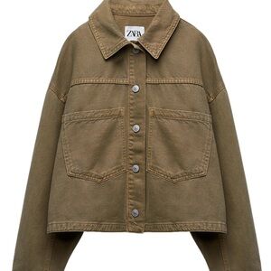 Zara Cropped Denim Overshirt 4877/255//507 size M